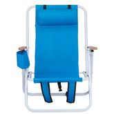 HAOYYE Folding Beach Chair Set of 2 for Adults, Portable Lightweight Backpack Camping Chairs with 4 Adjustable Recline Positions, Comfortable Headrest, Cup Holder, Wooden Armrests, Easy to Carry for Outdoor Beach, Picnic, Pool, or Camping